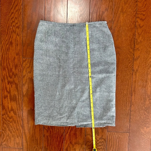 Calvin Klein Gray Linen Tweed-look Pencil Skirt - Picture 8 of 8